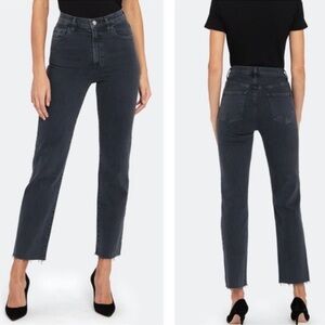 J Brand Jules High Rise Frayed Hem Straight Ankle Jeans Shady Gray Size 29